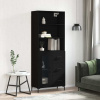 zahrada-XL Vysoká skrinka čierna 69,5x34x180 cm spracované drevo 3189510