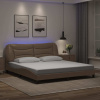 Rám postele s LED osvětlením cappuccino 180x200 cm umělá kůže Hnědá 3213952