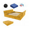 Drevené pieskovisko 250 kg BEGAHO_PL (ZATVORENÉ DREVENÉ PISOVIE, 120 LAVÍC + LAVICE ZDARMA)