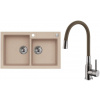 Set Alveus (dřez Rock 90 Beige 55 + baterie Mintas Béžová/Kartáčovaná ocel) SETA25312