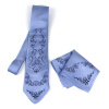 Hodvábna kravata + vreckovka, Slovenská výroba - Dark Ornament Purple