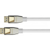 PYTHON DisplayPort 2.0 kábel Nylongeflecht weiß 0,5m