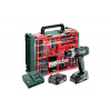 Metabo BS 18 L SET Mobilná dielňa 74-dielna. Aku vŕtací skrutkovač, 18V 2x2Ah LiPower, Nabíjačka SC 30, Plasto 602321710