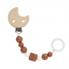 Klip na cumlík Lässig Little Chums 2024 LÄSSIG Soother Holder Wood/Silicone 2024 Little Universe moon rust