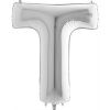 Nafukovací balónik písmeno T strieborné 102 cm - Grabo