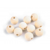 Dřevěné korálky nelakované vroubkované Ø20 mm Varianta: přírodní sv., Balení: 200 ks