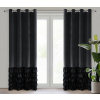 Eurofirany Záves 140x250 cm zamatový čierny na kovové krúžky DANI