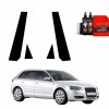 4 v 1 Čierna fólia na stĺpiky pre Audi A3 8P Hatchback 5D (2008-2012)