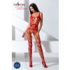 Passion BS058 red - Bodystocking Farba: Červená, Veľkosť: S/L