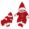 Z&Z 3-dielna pletená súprava, kabátik, nohavice a topánočky Baby Santa, červená, veľ. 80
