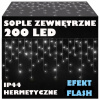Vonkajšie Vianočné osvetlenie - Vonkajšie cencúle 200led lampy+blesky studený IP44 (Vonkajšie cencúle 200led lampy+blesky studený IP44)