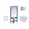 GEBERIT - Duofix Set předstěnové instalace, klozetu Tesi a sedátka softclose, tlačítko Sigma01, lesklý chrom SANI11CD1133
