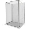 Mexen Kioto sprchová stena Walk-in 100 x 70 x 40 cm, čierny rám, brúsený nikel - 800-100-070-221-97-70-040