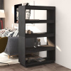 zahrada-XL Knižnica/deliaca stena sivá 80x35x135 cm masívna borovica 810891