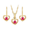 Zlato 585 Set Heart Ruby Zircon Gift 24H (Zlato 585 Set Heart Ruby Zircon Gift 24H)