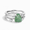 Royal Fashion rhodiovaný prsteň SKA-R002-SILVER-GREENAPATITE Velikost prstenu: 7 (EU: 54-56)