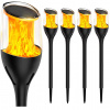 Solárna lampa SuperLED, čierna, 65 cm, 4 ks. (4x LED solárne svietidlo LANTERN DRIVE TORCH plameň 65cm PREMIUM)