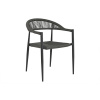 Craftenwood Záhradná stolička Home ESPRIT Čierna Tmavo-sivá Aluminium Ratan 56 x 60 x 78 cm