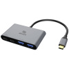 Akasa USB Type-C 4-In-1 Hub 4 porty USB-C® (USB 3.1) MultiPort húb s konektorom USB C, s portom pre rýchle nabíjanie hliník (eloxovaný); AK-CBCA31-18BK