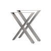 Bc-elec - HMLT-3 Sada 2 stolových nôh z lakovanej surovej ocele Format X, kovové stolové nohy 60x72cm