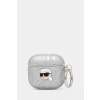 Puzdro na airpod Karl Lagerfeld AirPods 4 strieborná farba, KLA4PGKIPS ONE SIZE