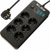 PREDLŽOVACÍ KÁBEL NAPÁJACIA LIŠTA VYPÍNAČ 3x USB 6 ZÁSUVIEK 3 m USB TYP-C