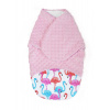 Baby Nellys Zavinovačka, spacáček s Minky, 0-6m - Plameniak, Minky ružová 56-68 (0-6 m)