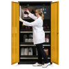 Skriňa na chemikálie Systema-Plus CS-30-T s bezpečnostným boxom, 3 výsuvné vane, žltá