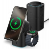 SPIGEN ESSENTIAL EF223MS 3IN1 QI2 ROTARY MAGNETIC MAGSAFE WIRELESS CHARGER Čierny