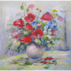 Poľné kvety vo váze - Mária Lenárdová,originálny,ručne maľovaný obraz S (do veľkosti 45x45cm) Viac farieb