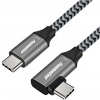 PremiumCord ku31cu1 USB-C zahnutý ( USB 3.2 GEN 2, 3A, 60W, 20Gbit/s ), 1m