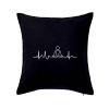 Ekg yoga - Vankúš 50x50 - 50x50 - Vrátane výplne ( Čierna )