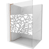 Mexen Kioto L, sprchová zástena Walk-In 100 x 200 cm, 8mm číre sklo biely vzor, medený matný profil, 800-100-103-65-85