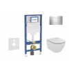 GEBERIT - Duofix Set předstěnové instalace, klozetu Tesi a sedátka softclose, tlačítko Sigma30, lesklý chrom/matný chrom SANI11CD1137