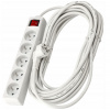 Prodlužovací kabel 10m s uzemněním, 5 zásuvek - bílý, 3*1,5 mm2, 3680 WV043