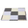 Rialto Baby Hracia podložka puzzle s okrajom Silver Grey Beige 92x92 cm