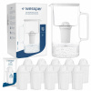 Sklenená filtračná kanvica Wessper 3 l biela + 11 x Filter aquaclassic 77 g