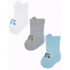Dojčenské ponožky, 3 páry - Noviti - Medvedík, biela/modrá/sivá, veľ. 12-18 m, 80/86 (12-18m)