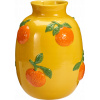 Home Styling Collection Stylingová kolekce Váza na květiny s oranžovým vzorem GORT, O 17 x 25 cm, žlutá