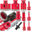 Sada 9 vrtákov na dierovacie píly 6-68 mm adaptér na diamantovú dierovaciu pílu HEX M14 RTZOD0046 (RED TECHNIC RTZOD0046)