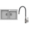 Set Alveus (dřez Rock 90 Beton 81 + baterie Mintas Beton/Kartáčovaná ocel) SETA25315