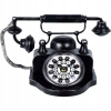 Stolové hodiny vintage retro telefón čierny (Stolové hodiny vintage retro telefón čierny)