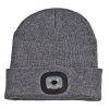 KesTek Pletená čiapka s LED svetlom, sivá
