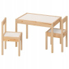 Detský stôl Ikea latt a 2 stoličky, borovica (Detský stôl Ikea latt a 2 stoličky, borovica)