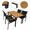 Kovová sada záhradného nábytku, čierna, 5 ks. (SET ZÁHRADNÉHO NÁBYTKU BALKÓNOVÝ ALLEN STOL 130X70 W + 4x STOLIČKY FUERTE ČIERNA)
