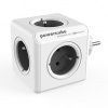 Rozbočovacia zásuvka 240V, CEE7 (vidlica) - POWERCUBE, 0.1m, ORIGINAL, šedá, POWERCUBE, 5 zásuviek, detská poistka