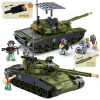Kocky TANK T90 Lufa STRIEĽA Odpaľovacie zariadenie STRIEĽA DRON 2 Figúrky + 2 LEGO zbrane