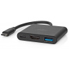 NEDIS USB 3.2 Gen 1 adaptér / USB-C zástrčka - USB-A zásuvka - USB-C zásuvka / výstup HDMI / čierny / box / 10 cm