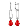 Gaura Pearls Stříbrné náušnice s korálem Salvina, stříbro 925/1000 SK24344EL Červená