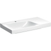 GEBERIT Xeno2 asymetrické závesné umývadlo s odkladacou plochou vpravo, s otvorom, bez prepadu, 900 x 480 mm, biela, s povrchom KeraTect, 500.533.01.1